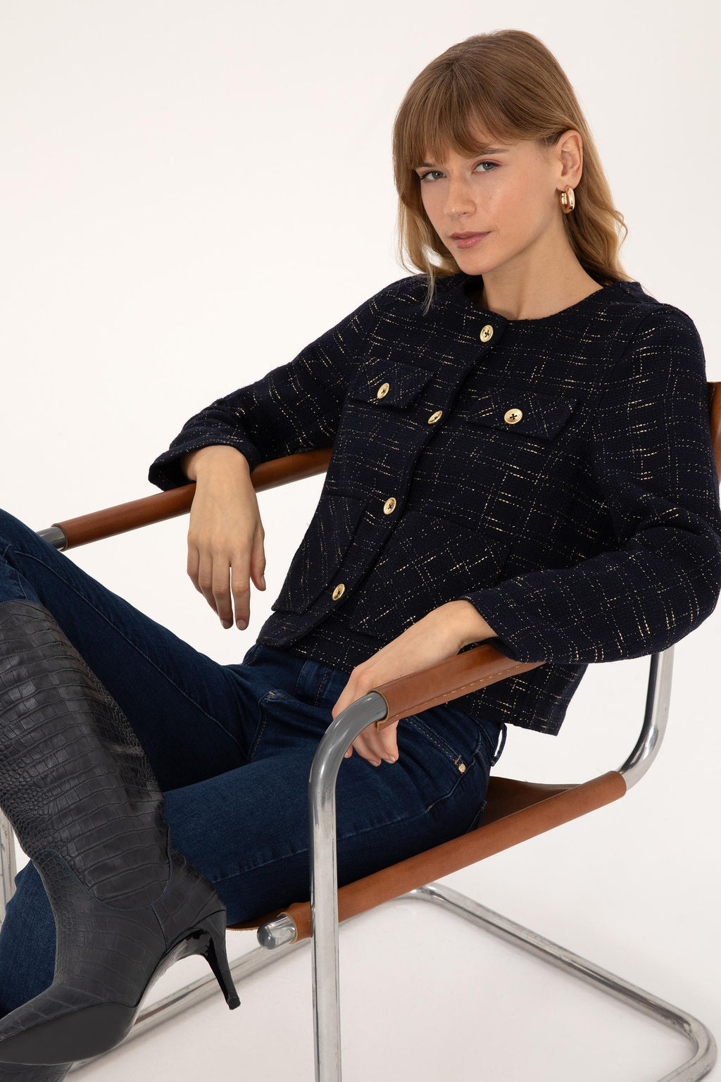 Kad_n Lacivert DOKUMA MONT - U.s. polo assn фото 3