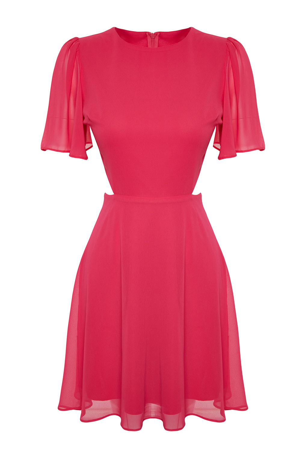 Siyah Etegi Belden Ac?lan Cut Out/Pencere Detayl? Mini Dokuma Elbise TWOSS24EL00696 - Trendyolmilla фото 17