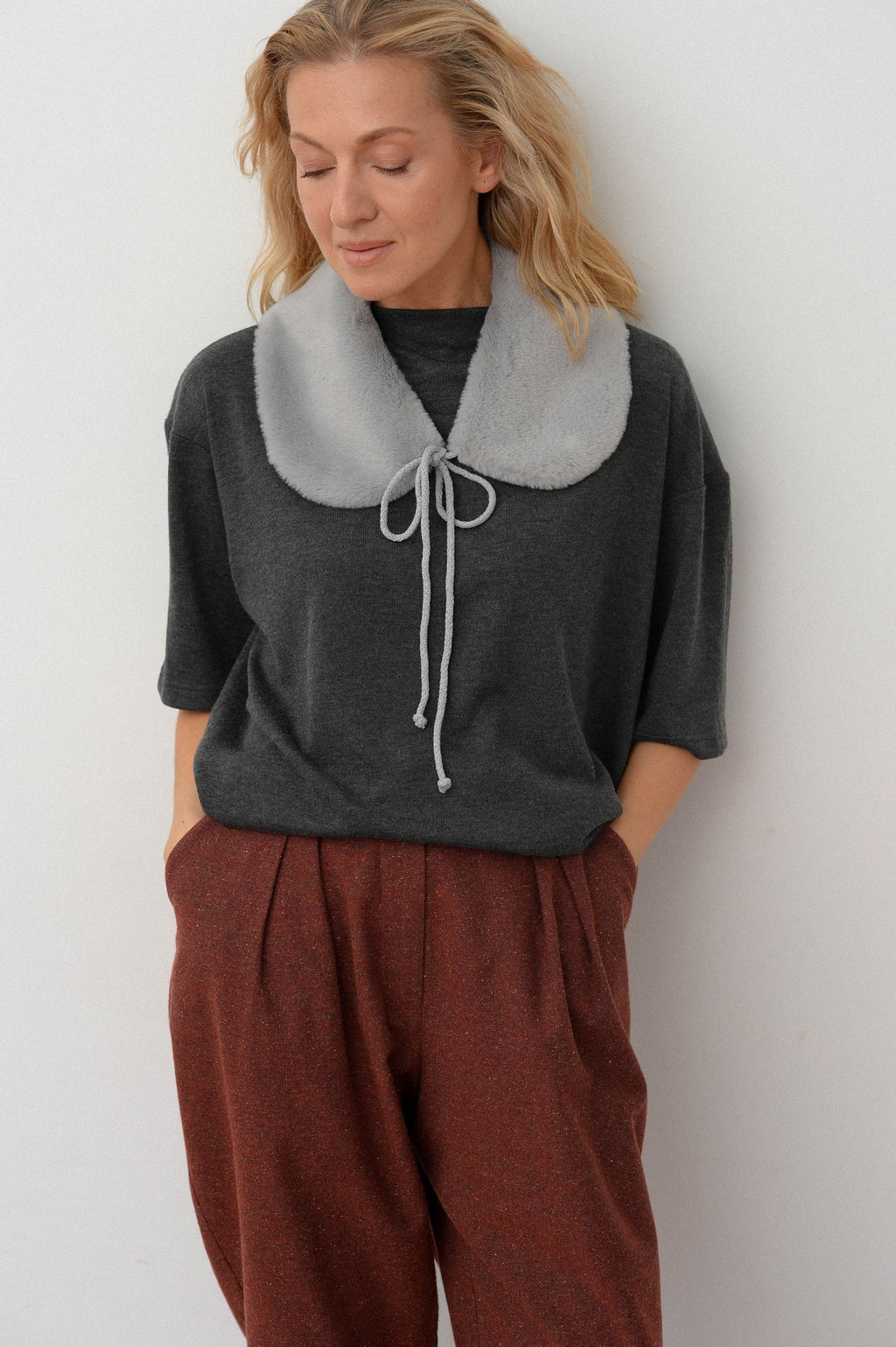 Воротник из итальянского экомеха