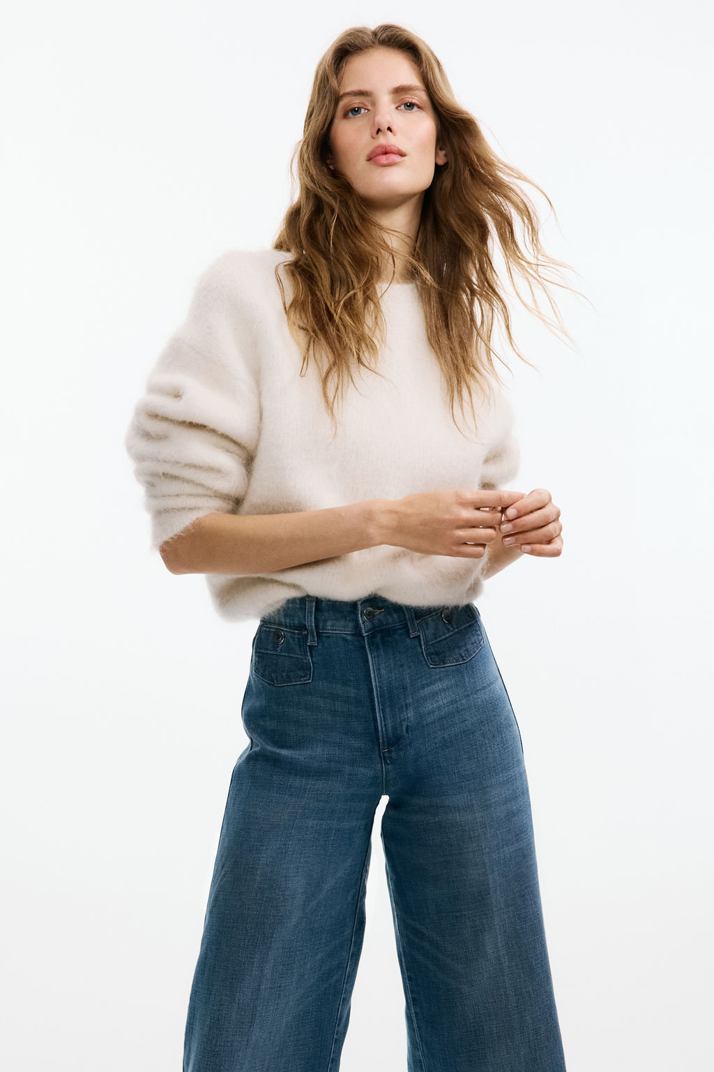 Wide High Waist Ankle Jeans - H&m фото 7