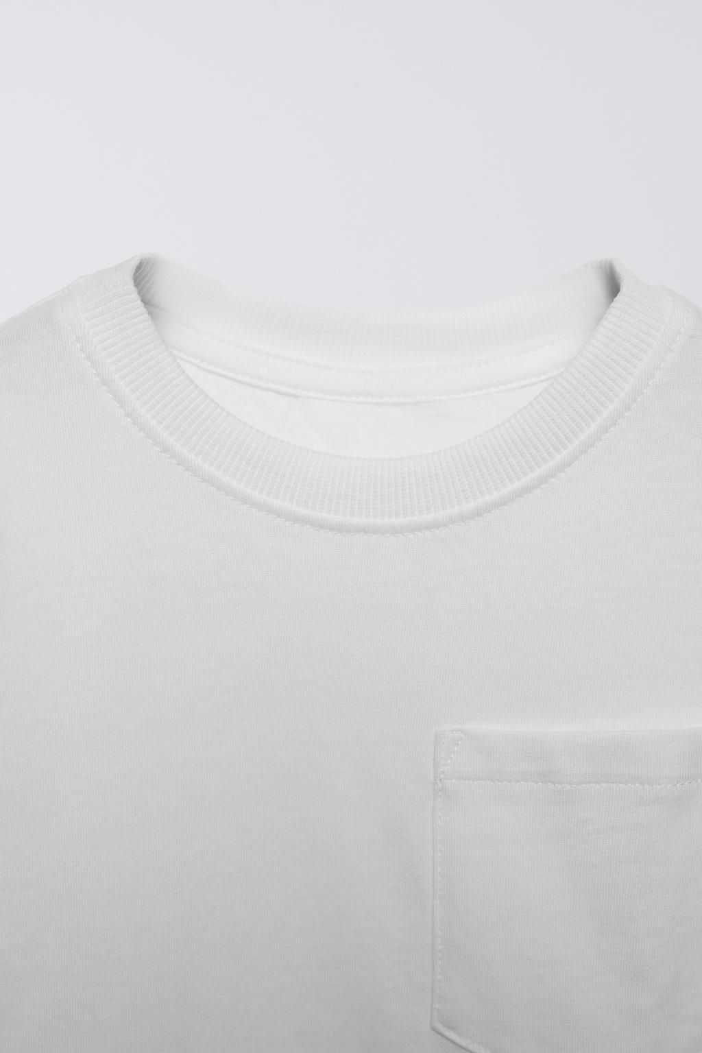PLAIN T-SHIRT WITH POCKET - Zara фото 5