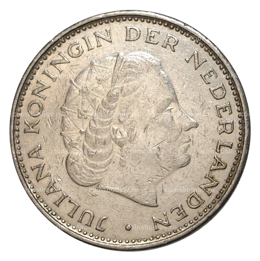 Монета 2 1/2 гульдена 1969 года Нидерланды