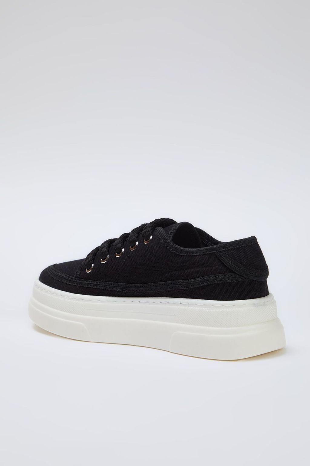 Trendyol Shoes Siyah Kanvas Bagc?kl? Yuksek Taban Kad?n Retro Spor Ayakkab? TAKSS25SN00010 - Trendyolmilla фото 13