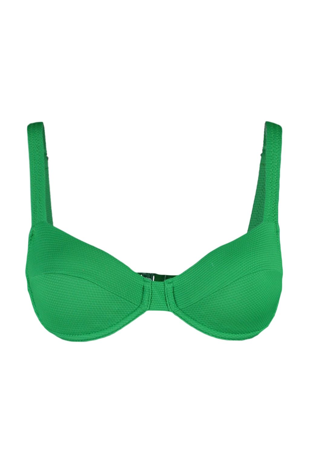 Yesil Balenli Dokulu Bikini Ustu TBESS23BU00066