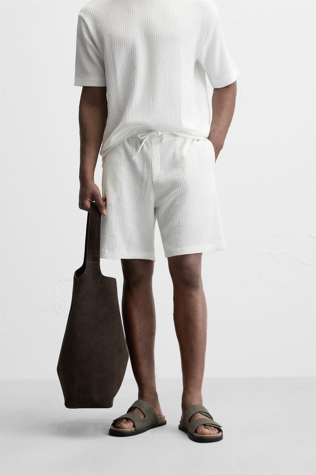 RELAXED FIT JACQUARD BERMUDA SHORTS - Zara фото 10