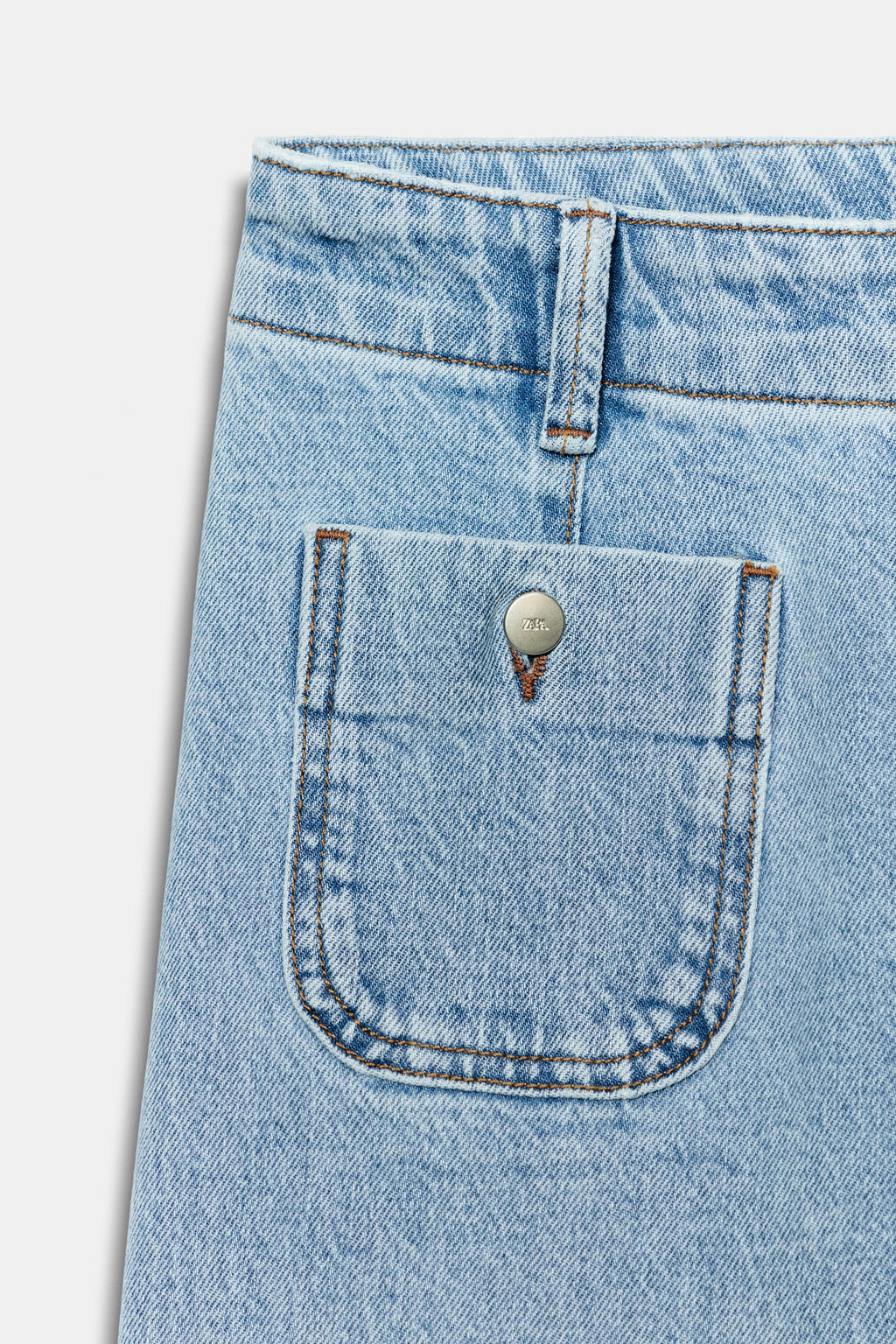 JEANS Z1975 WIDE LEG TIRO ALTO BOLSILLOS / Azul claro - Zara фото 11