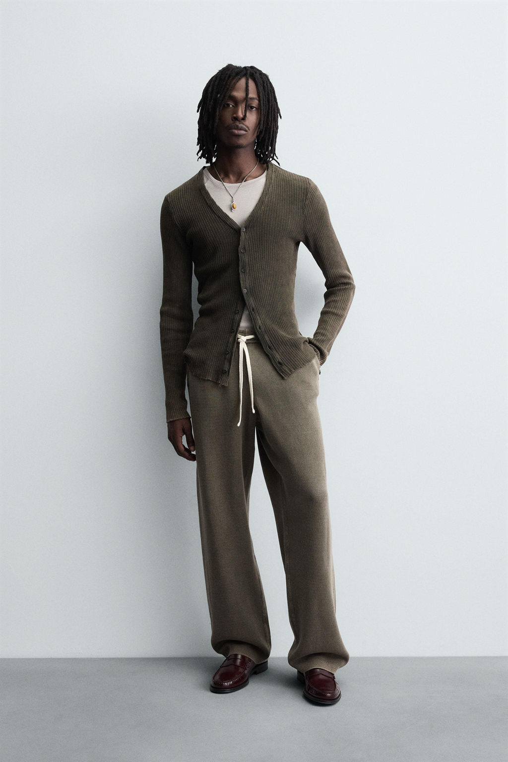 TEXTURED KNIT TROUSERS