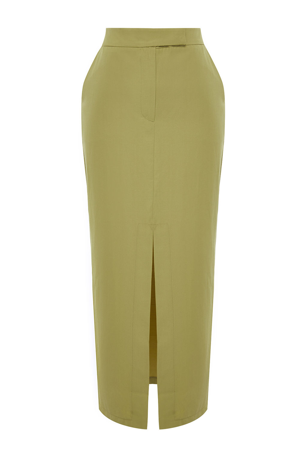 TRENDYOLMILLA Haki Premium Straight Onden Y?rtmacl? Midi Boy Dokuma Etek TWOSS24ET00071 фото 10