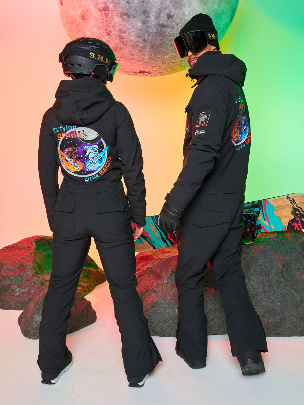 Женский сноубордический горнолыжный комбинезон Alpha Endless Aeternitas 223/2305 BLK - Черный  фото 49