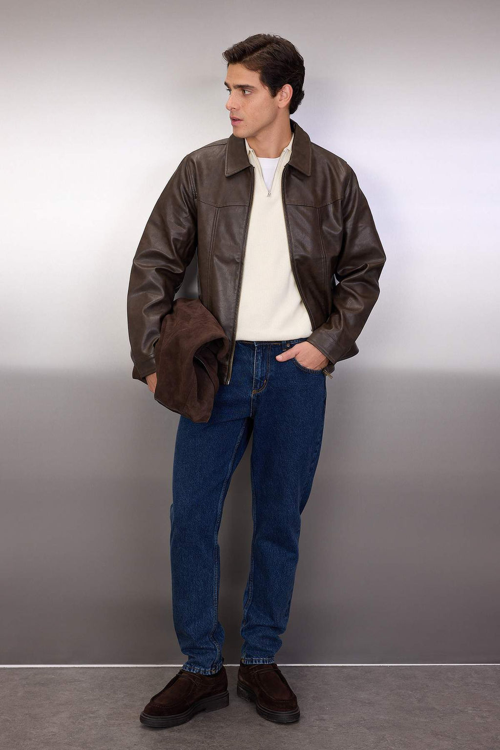 Lacivert %100 Pamuk Essential Fit Jeans Kot Pantolon TMNAW23JE00104