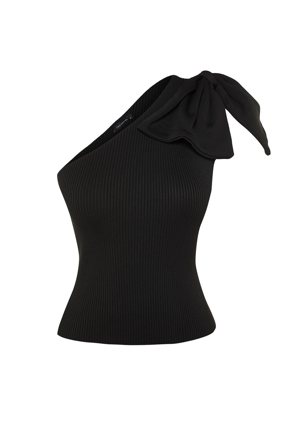 Siyah Tek Kol Fiyonk Detayl? Triko Bluz TPRSS22BZ0166
