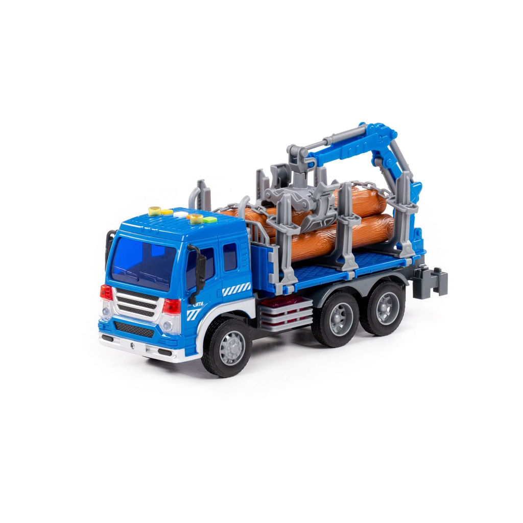 Сити, автомобиль-лесовоз инерционный (со светом и звуком) (синий) (в коробке) - Полесье фото 2