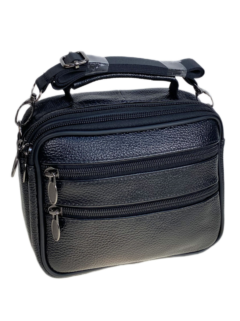 Сумка мужская из натуральной кожи, цвет черный