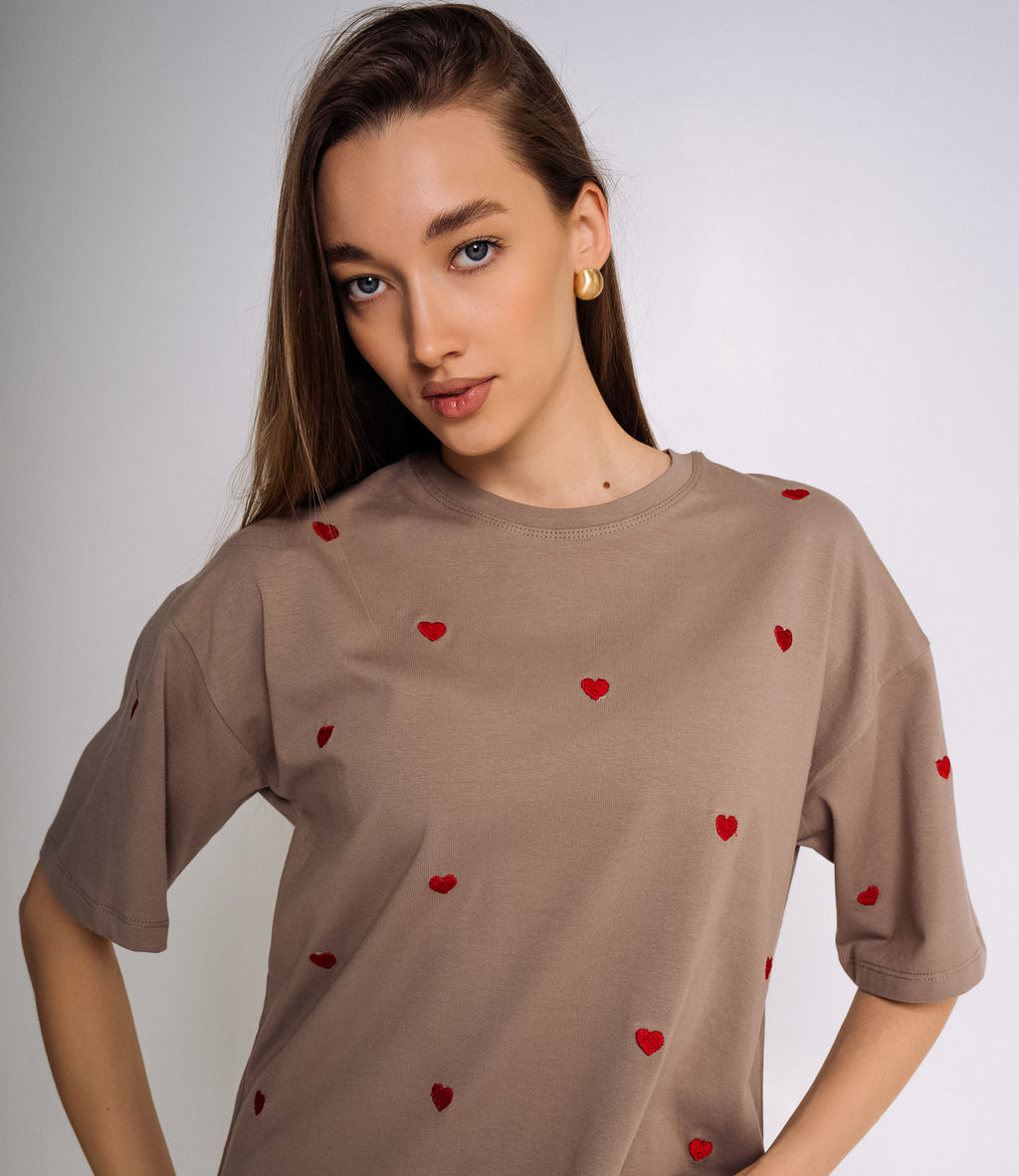 Футболка #БШ2228, капучино