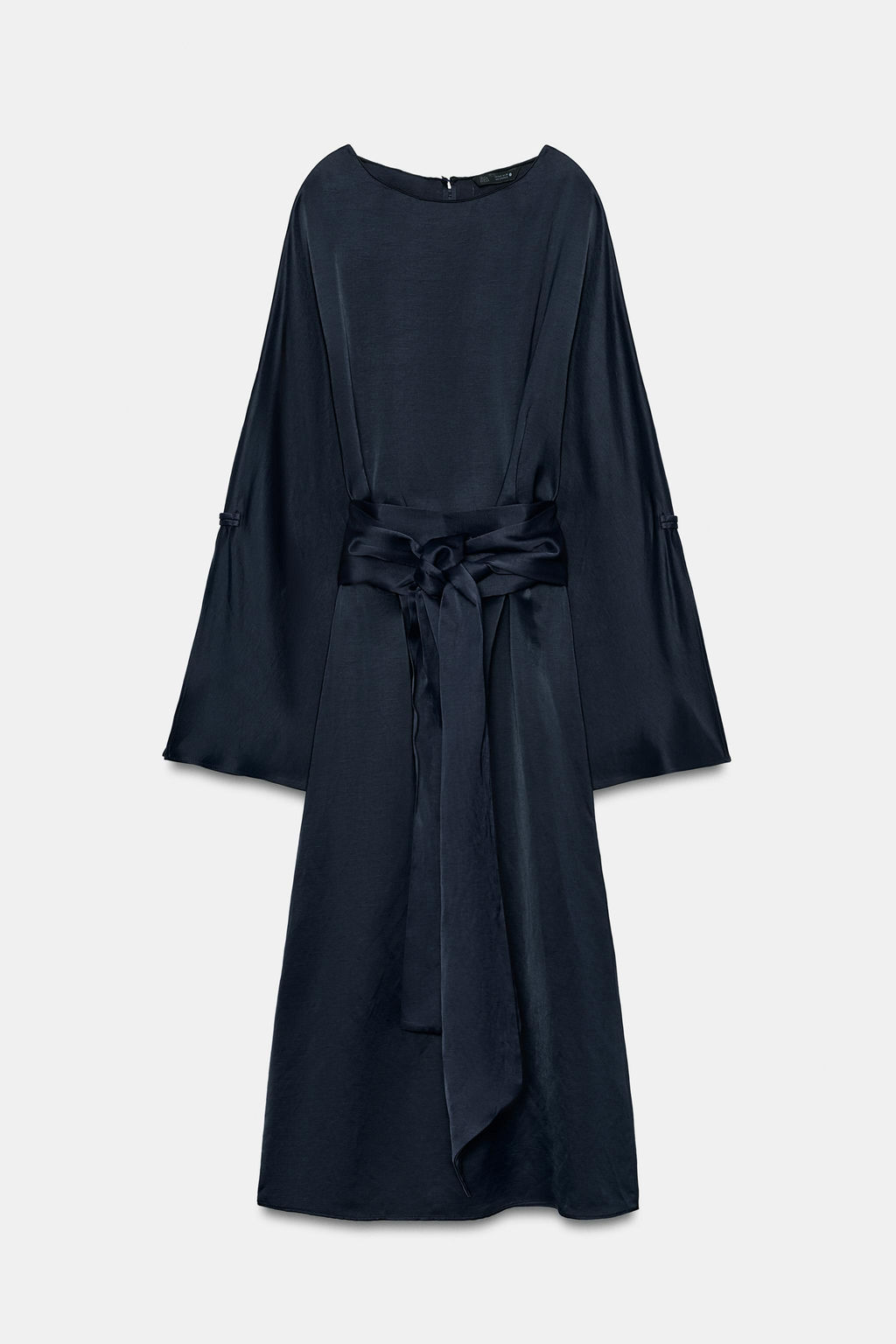 VESTIDO MIDI CINTUR?N CON LINO ZW COLLECTION / Azul - Zara фото 8