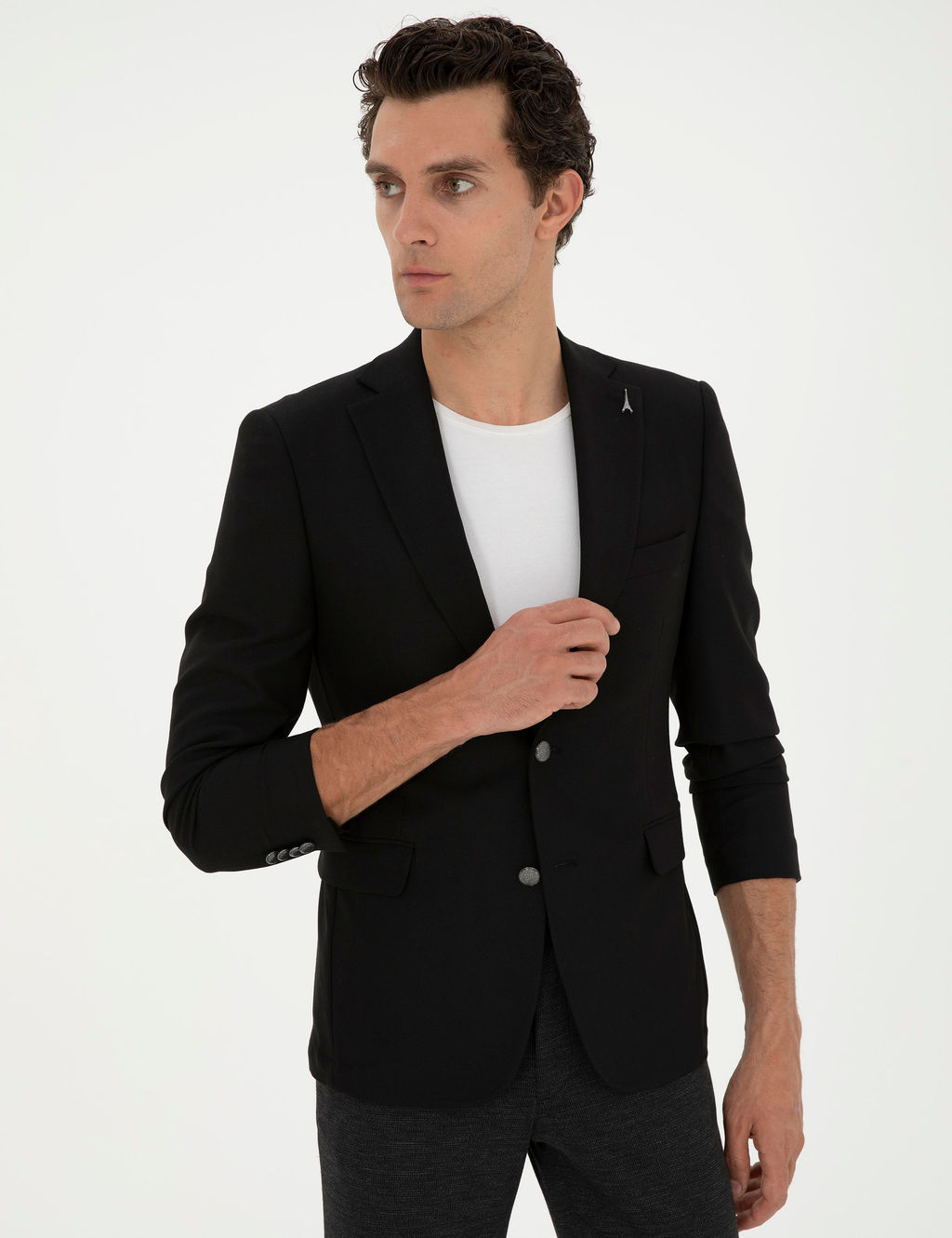 Siyah Slim Fit Blazer Ceket