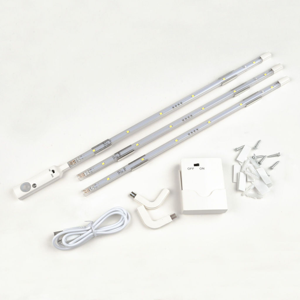 ULM-F42-3W/4200K SENSOR IP20 WHITE Комплект светодиодных полосок с датчиком движения 10Lux. Питание 4ААА. 150Lm. Белый. ТМ Uniel - Volpe фото 2