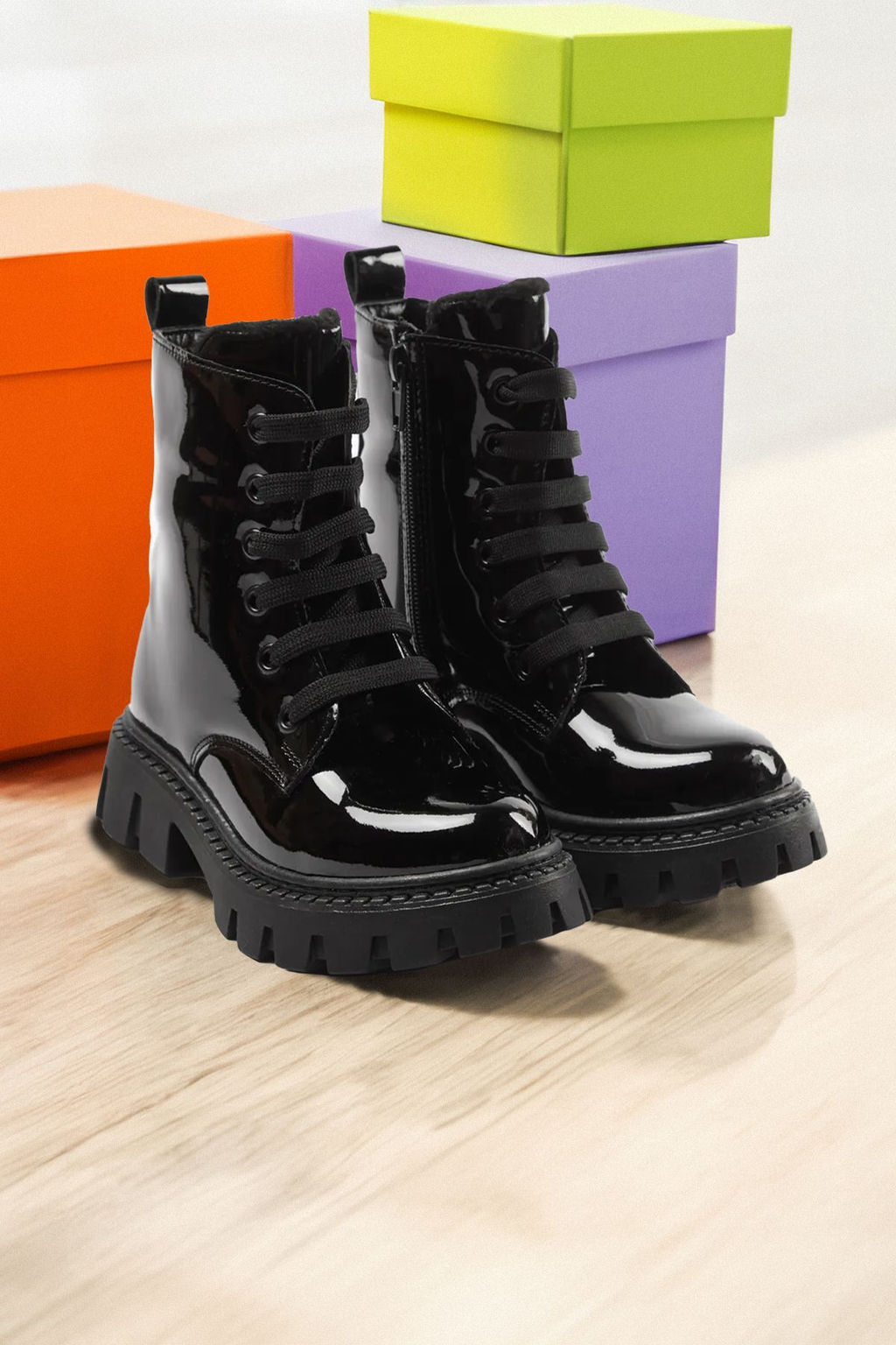 Siyah Fermuarl? ve Bagc?kl? Kucuk K?z Cocuk Kids Postal Rugan Bot TAKAW25BO00045