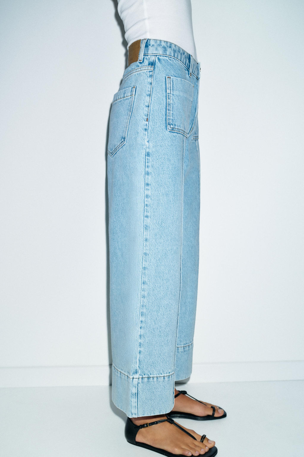 Z1975 WIDE-LEG CROPPED HIGH-WAIST JEANS - Zara фото 6