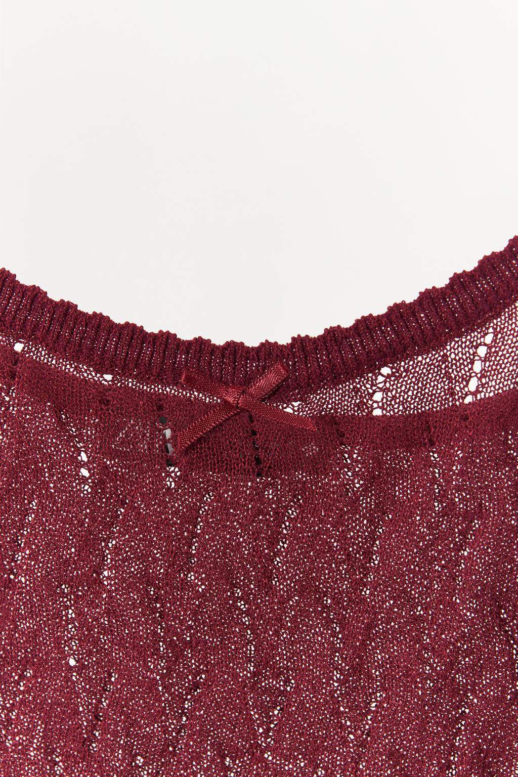 CHUNKY KNIT STRAPPY TOP - Zara фото 6