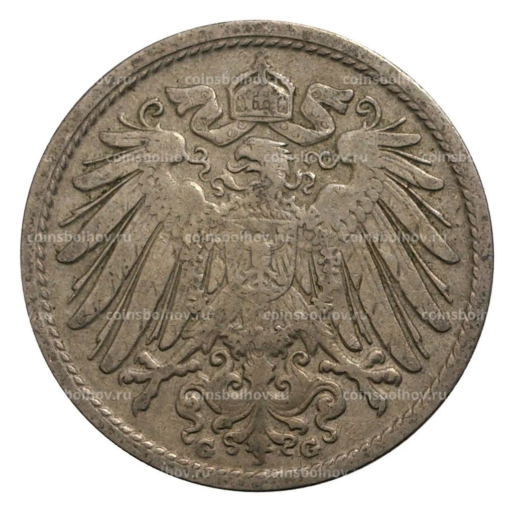 Монета 10 пфеннигов 1905 года G Германия