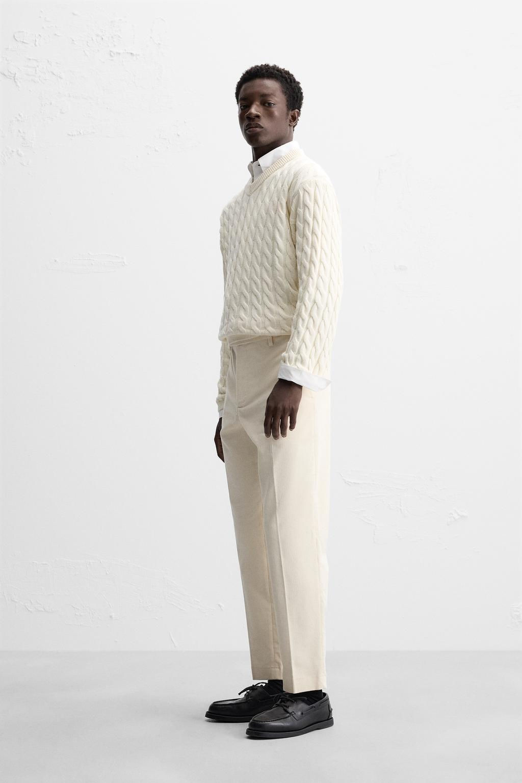 SLIM FIT CORDUROY TROUSERS - Zara фото 13