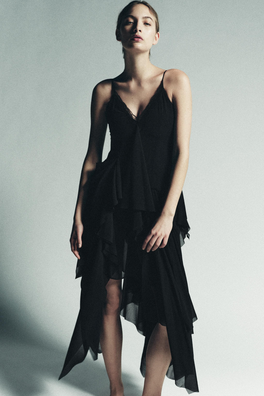 STRAPPY DRESS WITH LACE RUFFLES - Zara фото 2