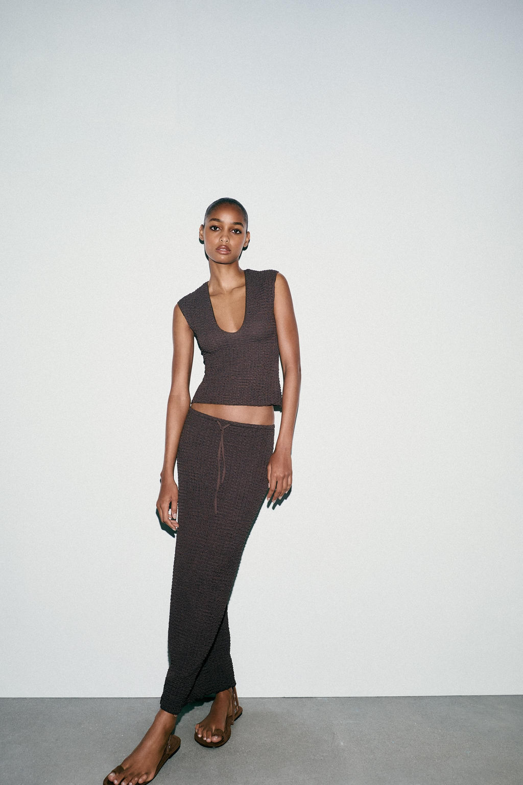 TEXTURED MIDI SKIRT - Zara фото 13