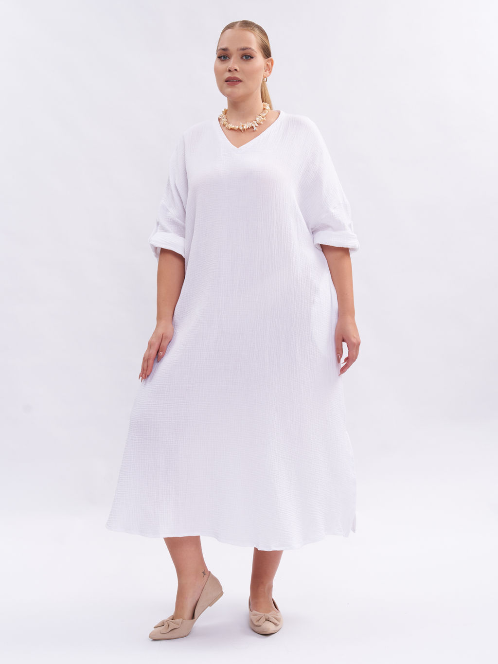 Платье из муслина PP66501WHT02