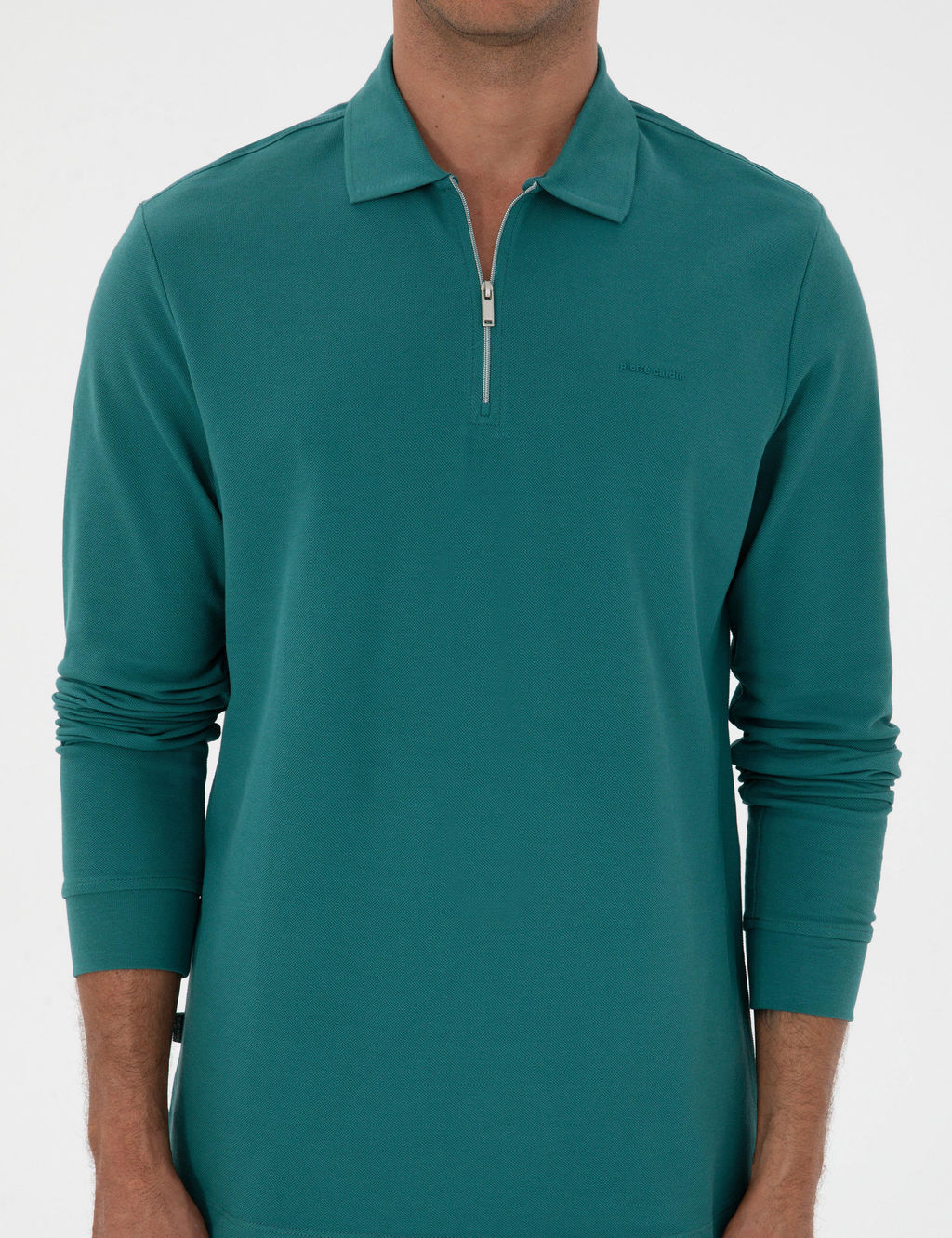 Z_mr_t Slim Fit K_vr_lmaz Fermuarl_ Polo Yaka Basic Pike Sweatshirt