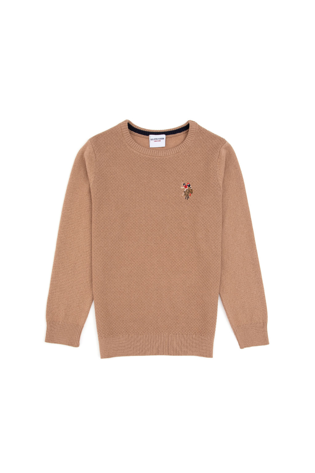 Erkek _ocuk Camel Melanj Bisiklet Yaka Basic Kazak - U.s. polo assn фото 4