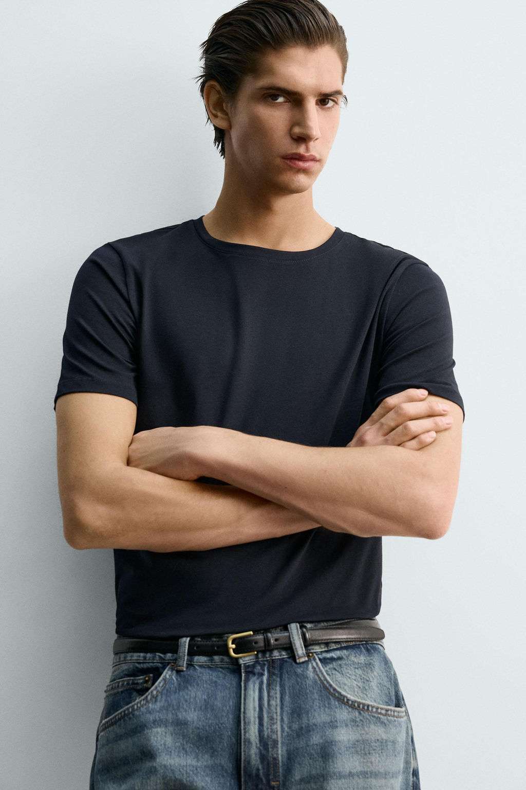 CAMISETA SLIM FIT B?SICA / Marino - Zara фото 5