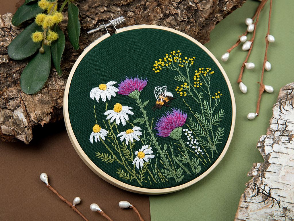 Набор для вышивания PANNA Живая картина JK-2233 Шмель и чертополох 13 х 13 см