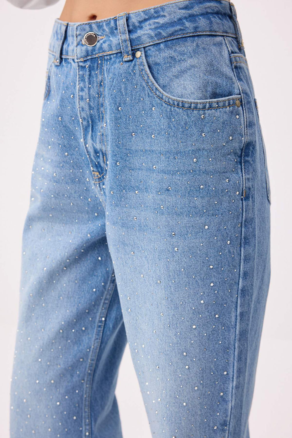 Mavi Tas Detayl? Yuksek Bel Wide Leg Jeans TWOSS26JE00289 - Trendyolmilla фото 4