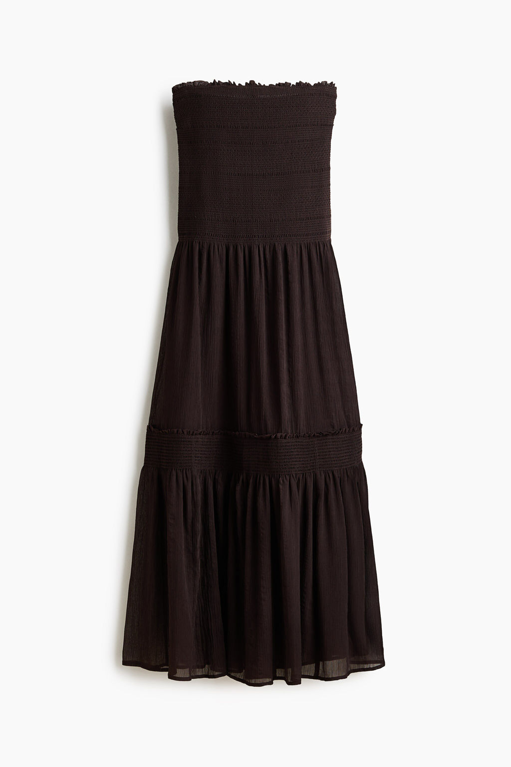 Vestido bandeau con cuerpo nido de abeja - H&m фото 7