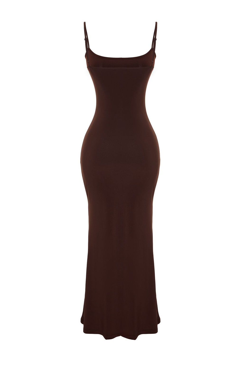 TRENDYOLMILLA Kahverengi Fitted/Vucuda Oturan Ask?l? Maxi Esnek Orme Kalem Elbise TWOSS23EL02435 фото 16