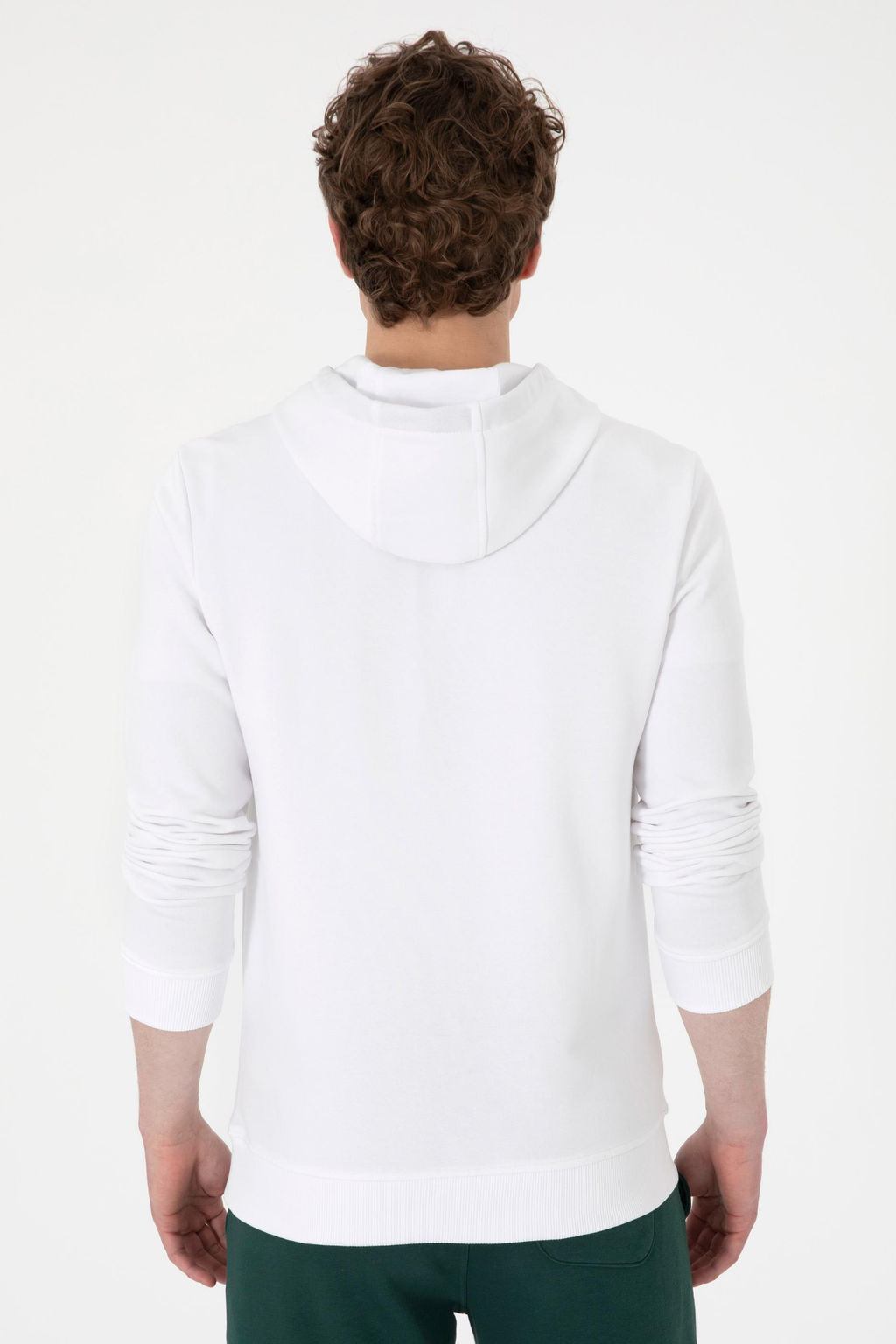 Erkek Beyaz Basic Sweatshirt