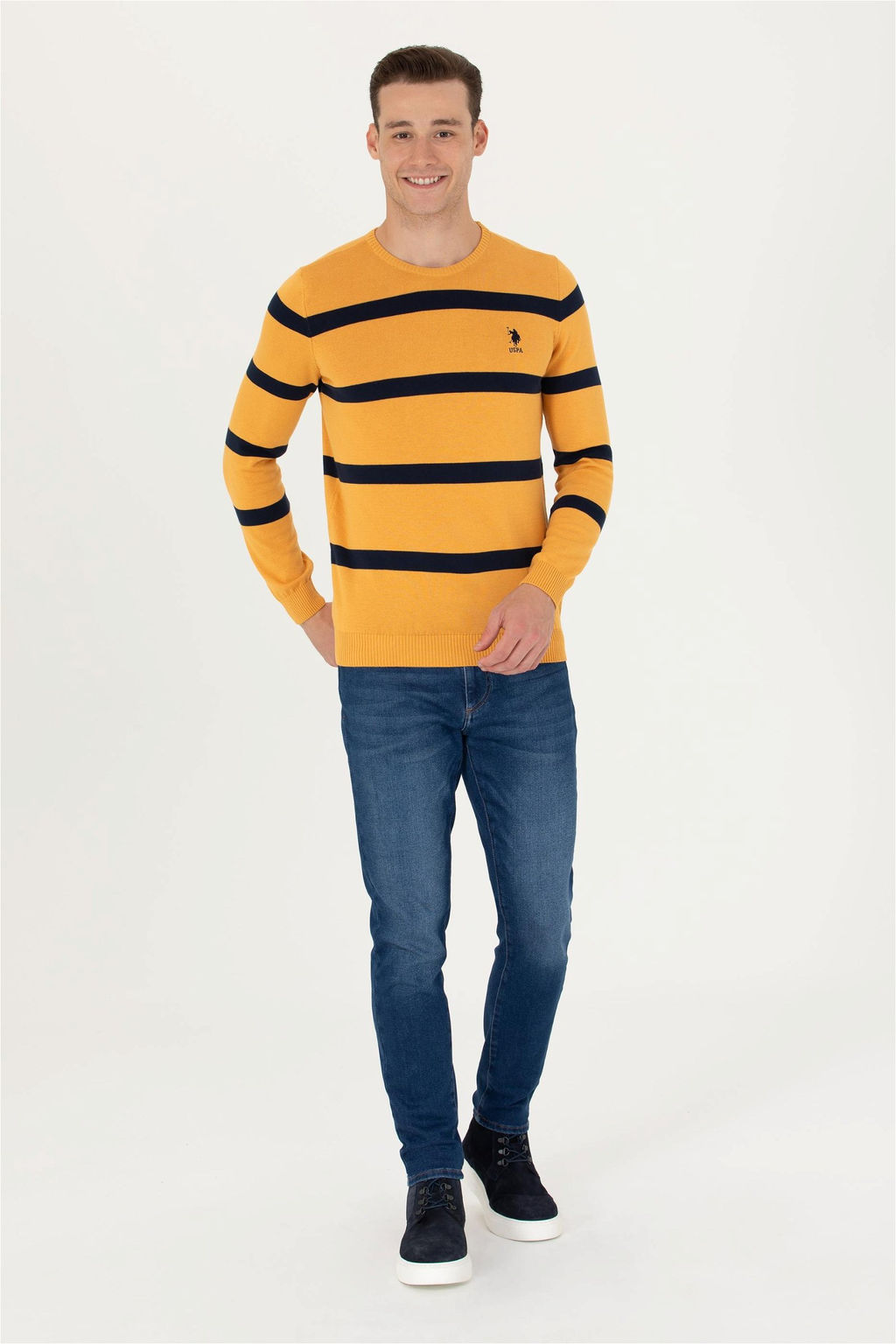 U. S. Polo Assn Мужской горчичный свитер - U.s. polo assn фото 10