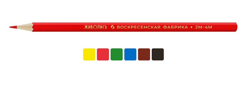 ВКФ Живопись Набор цветных карандашей JIV-CP-1006 заточенный 8 х 6 цв