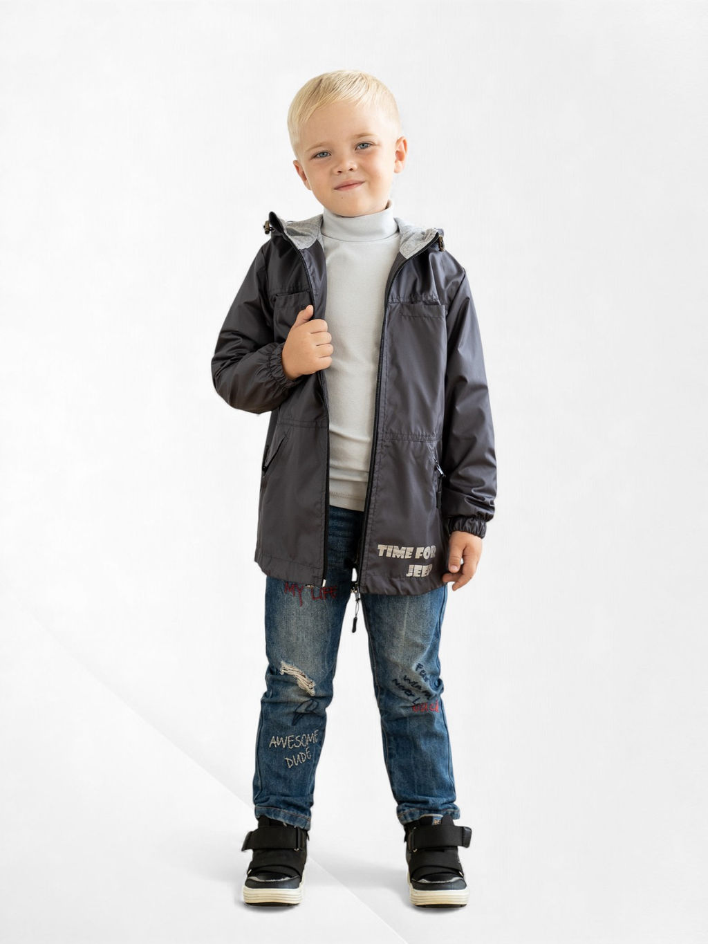 Ветровка детская серая