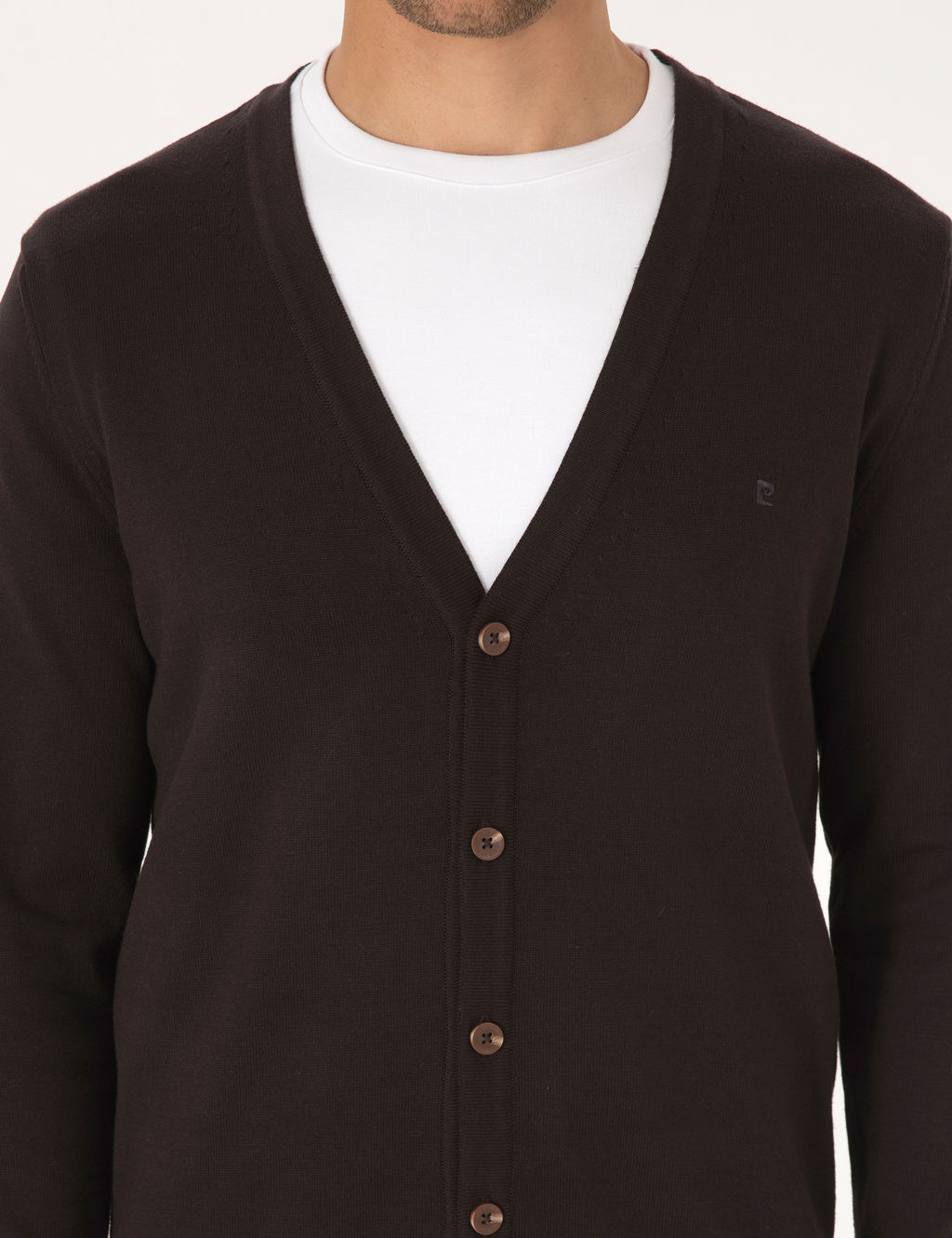Koyu Kahverengi Slim Fit Basic D__meli Triko H_rka