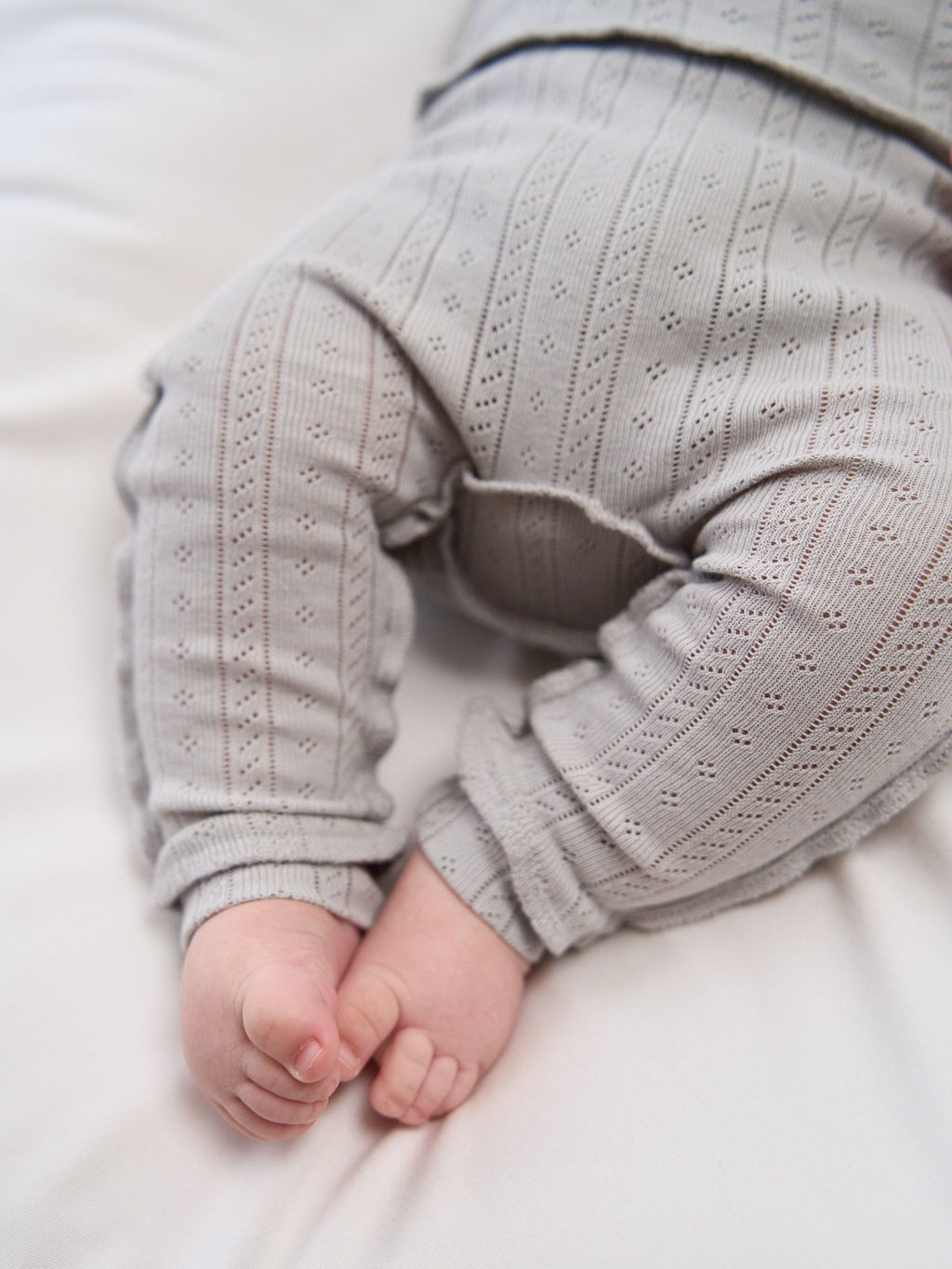 Ползунки "Жемчуг" из ажурного хлопка 0+