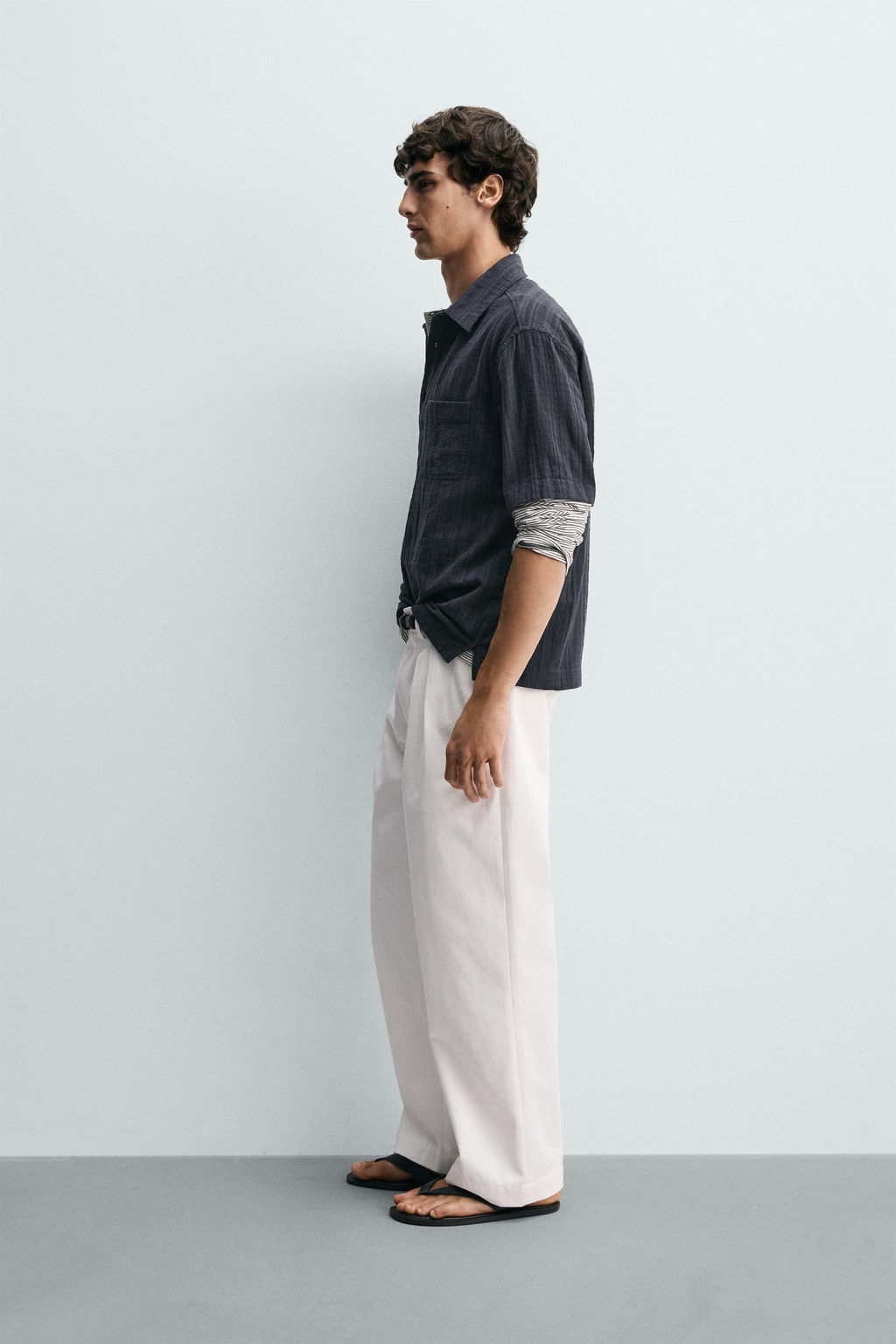 CAMISA POLO ESTRUCTURA RAYAS / Marino - Zara фото 4