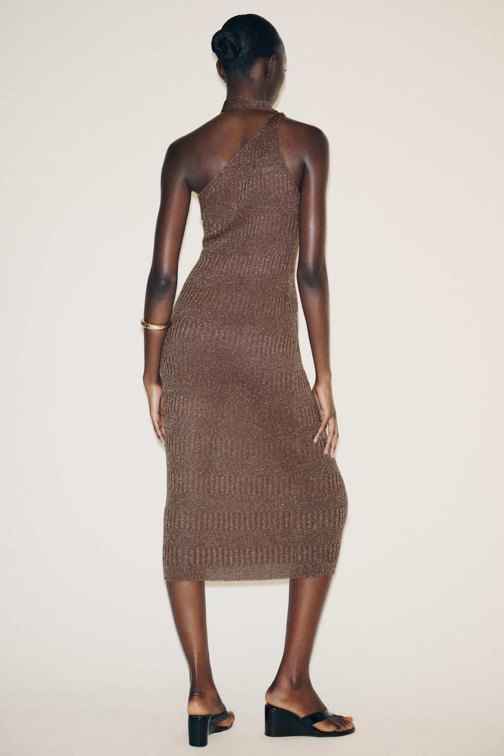 ASYMMETRIC FOULARD MIDI DRESS - Zara фото 5