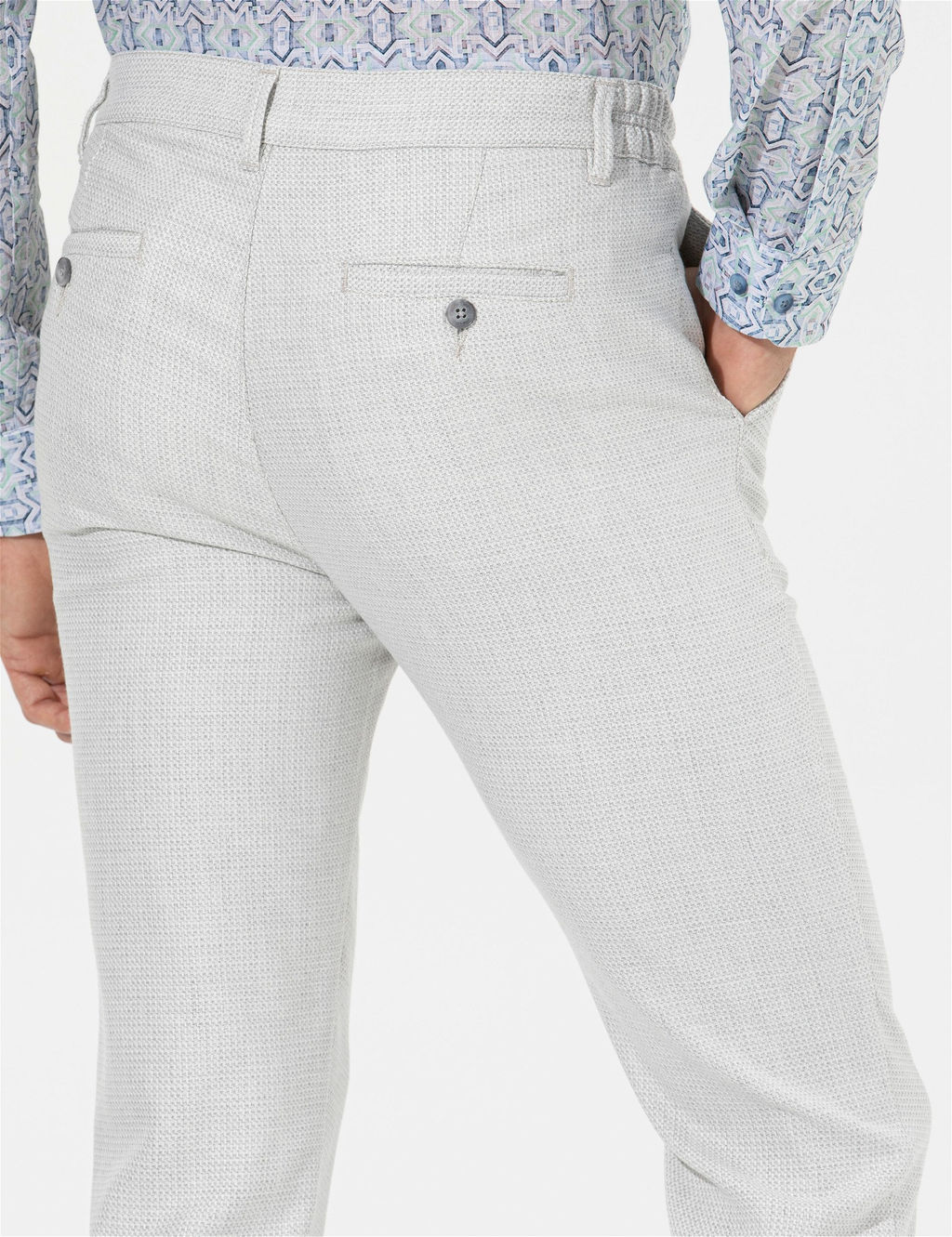 Gri Slim Fit Beli Lastikli Kanvas Pantolon - Pierre cardin фото 3