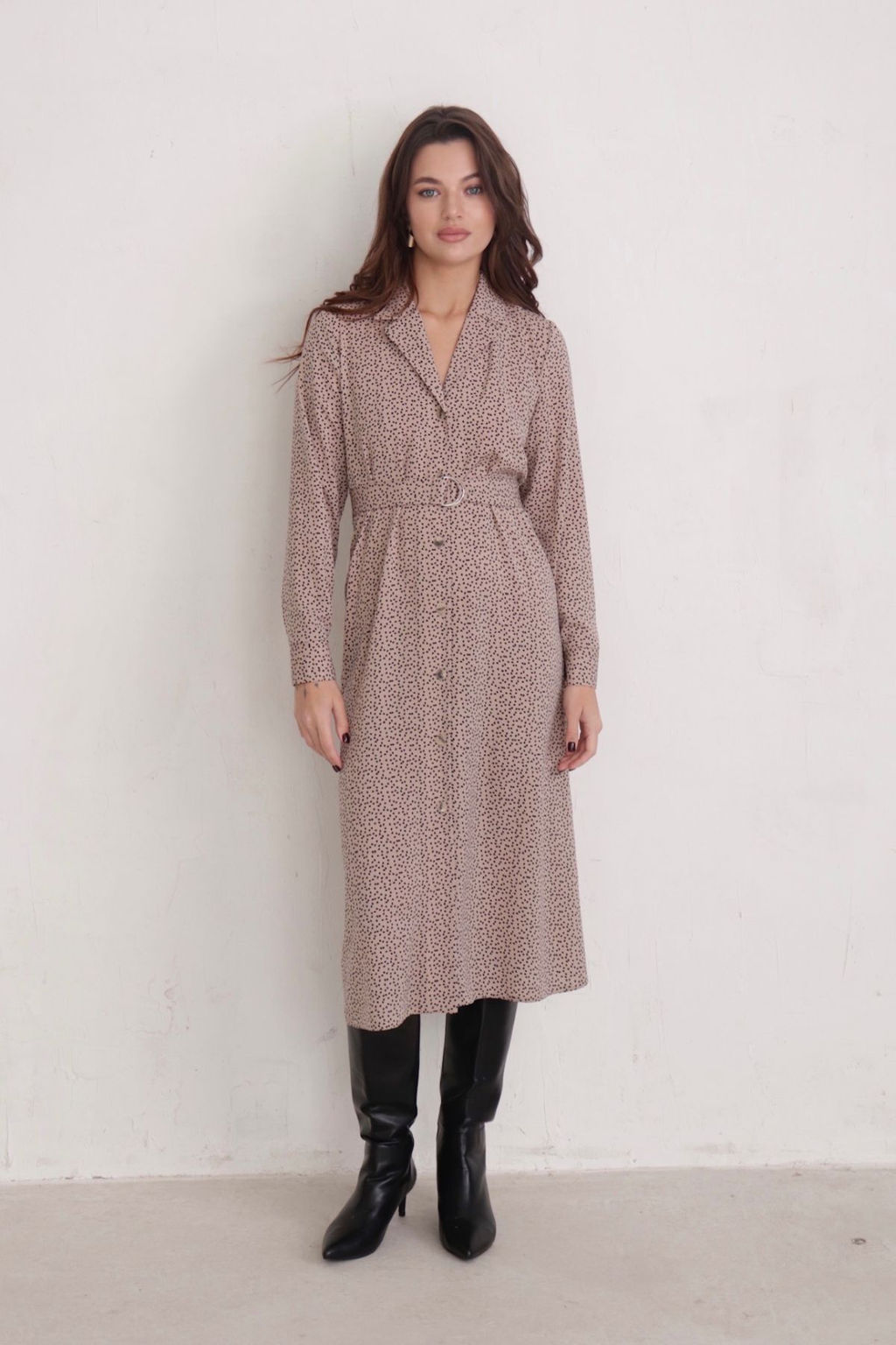 Платье-рубашка с английским воротником принт - Martichelli фото 188