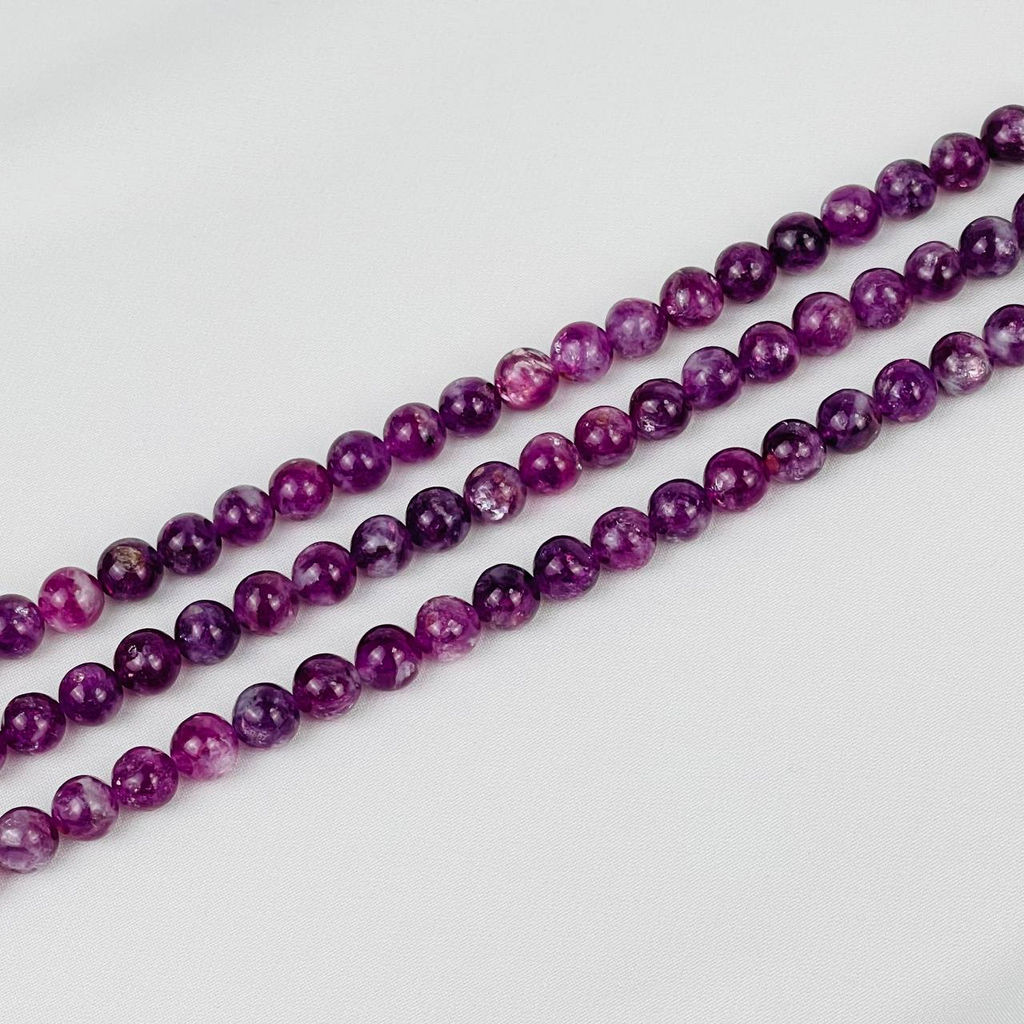 Бусины для украшений из Лепидолита (54 бусины) 39 см