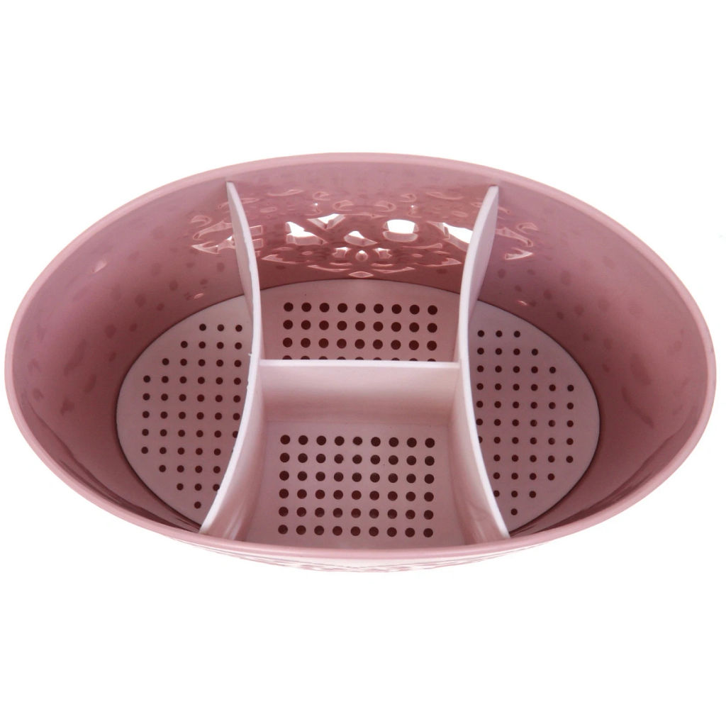 Подставка для столовых приборов "SEGRETO" 20*12*15см 3секции пыльнавя роза