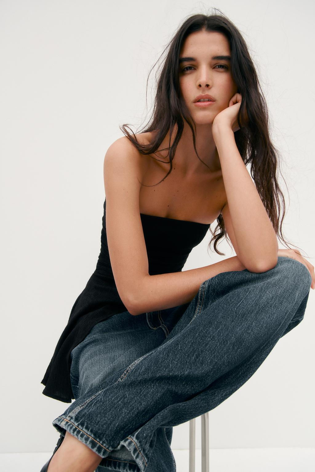 TEXTURED BANDEAU TOP - Zara фото 6