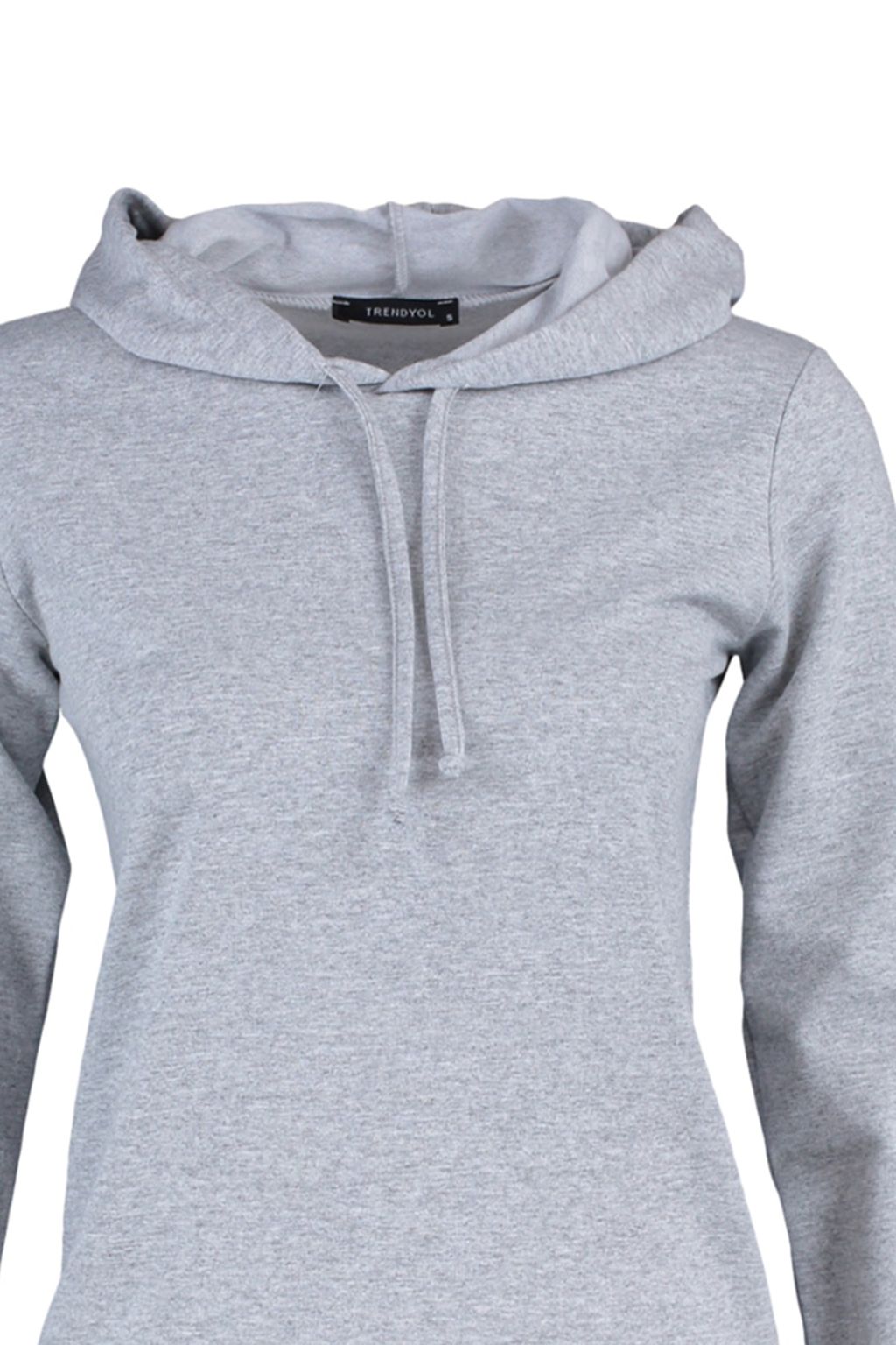 Gri Basic Kapusonlu Ince Orme Sweatshirt TWOAW20SW0059 - Trendyolmilla фото 8